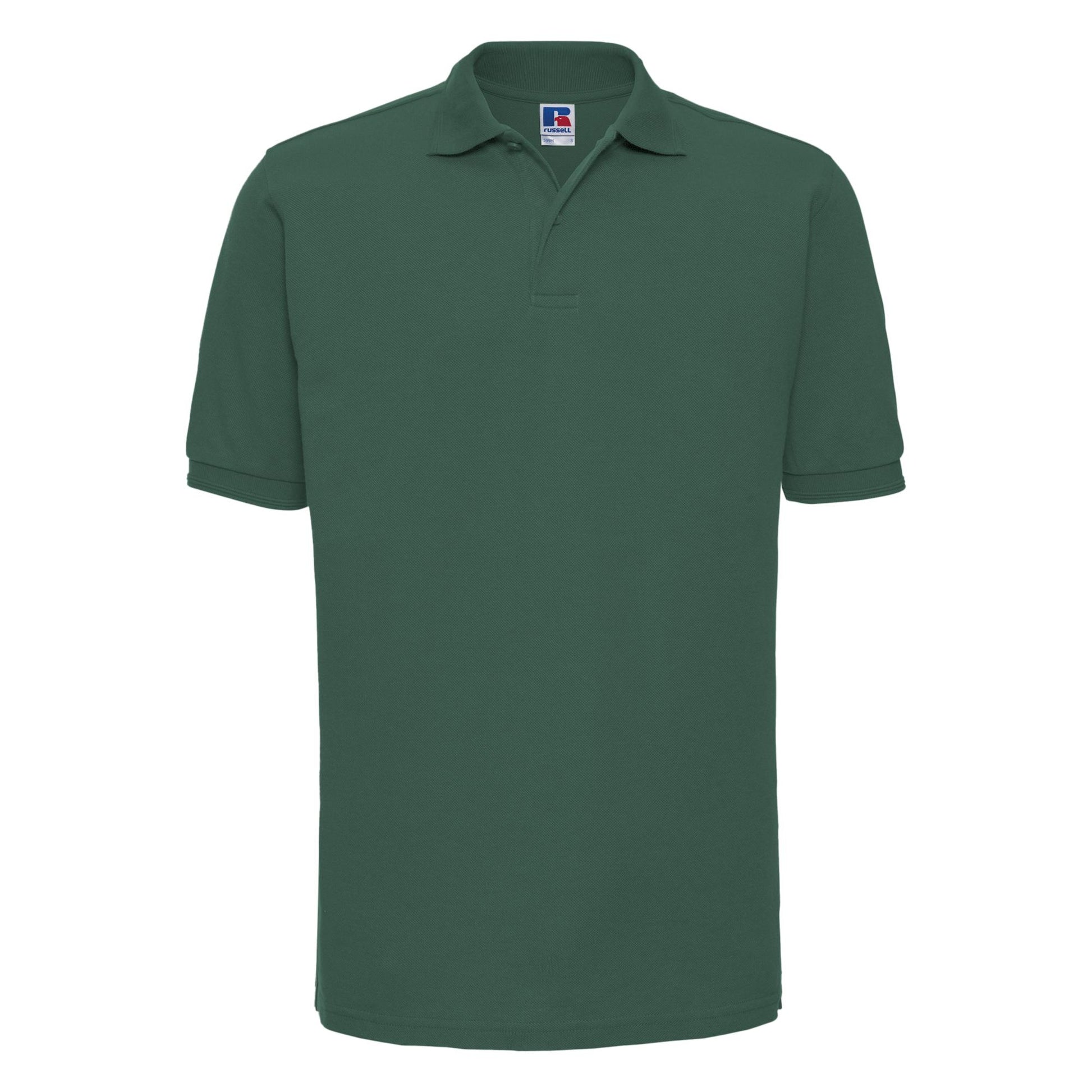 Bottle Green - Front - Russell Mens Ripple Collar & Cuff Short Sleeve Polo Shirt