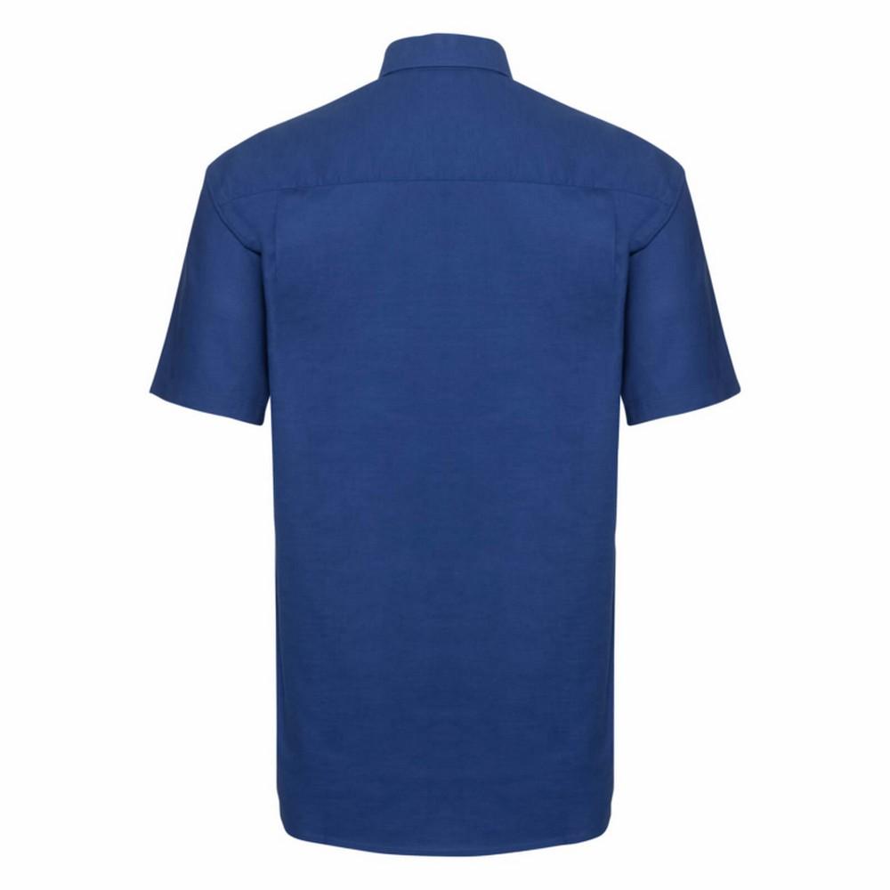 Bright Royal - Back - Russell Collection Mens Short Sleeve Easy Care Oxford Shirt