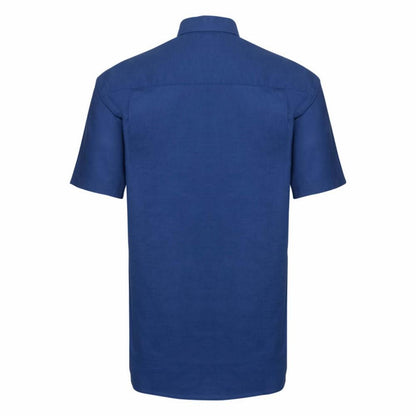 Bright Royal - Back - Russell Collection Mens Short Sleeve Easy Care Oxford Shirt