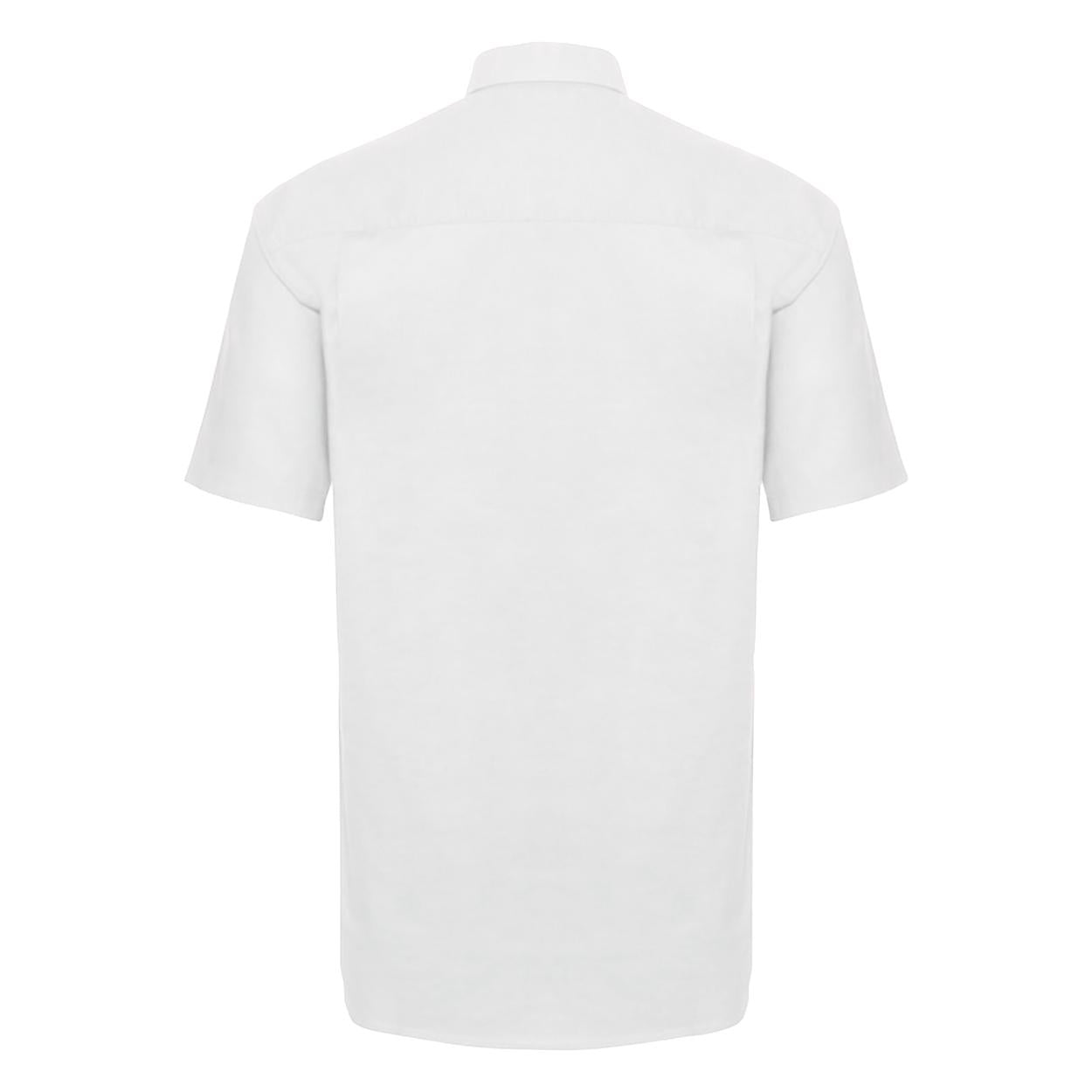 White - Back - Russell Collection Mens Short Sleeve Easy Care Oxford Shirt