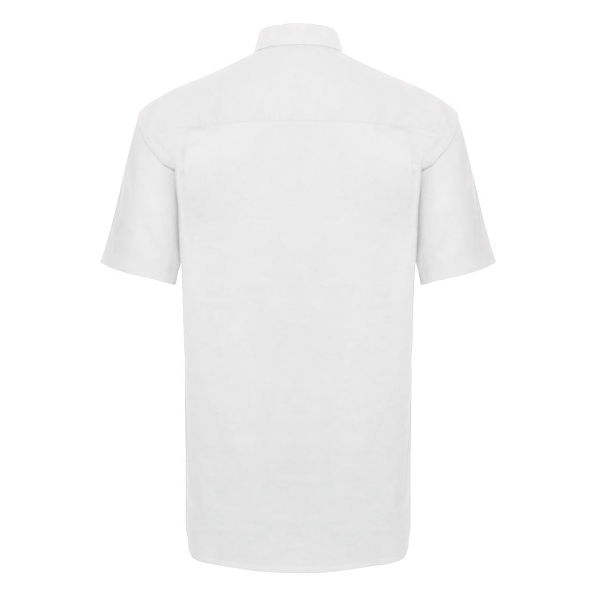 White - Back - Russell Collection Mens Short Sleeve Easy Care Oxford Shirt