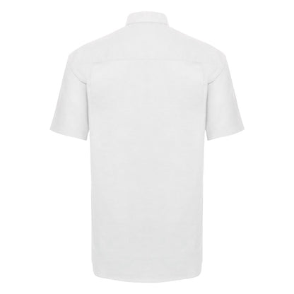 White - Back - Russell Collection Mens Short Sleeve Easy Care Oxford Shirt