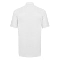 White - Back - Russell Collection Mens Short Sleeve Easy Care Oxford Shirt