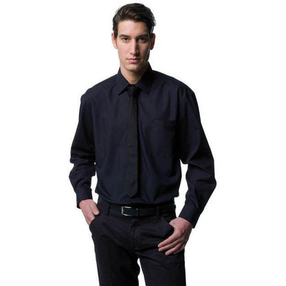 Black - Back - Russell Collection Mens Long Sleeve Shirt
