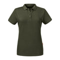 Dark Olive - Front - Russell Womens-Ladies Pure Organic Polo