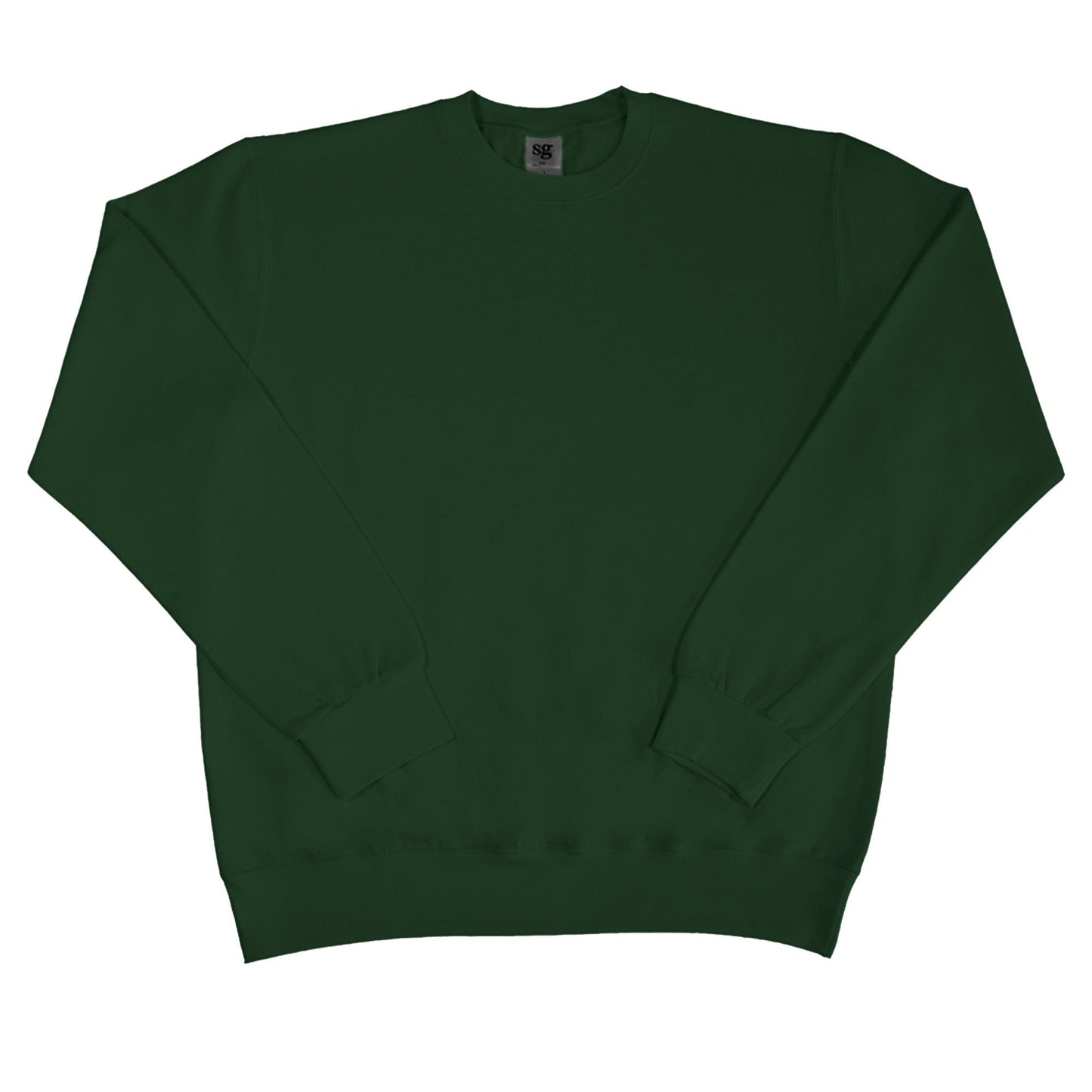 Bottle Green - Front - SG Mens Long Sleeve Crew Neck Sweatshirt Top