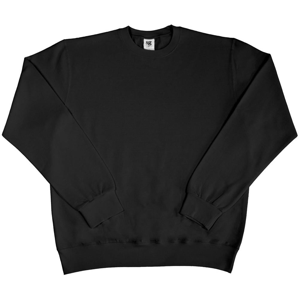 Black - Front - SG Mens Long Sleeve Crew Neck Sweatshirt Top