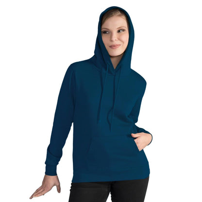 Navy Blue - Front - SG Ladies-Womens Plain Hooded Sweatshirt Top - Hoodie