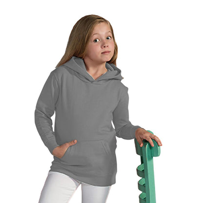 Grey - Back - SG Kids Unisex Plain Hooded Sweatshirt Top - Hoodie