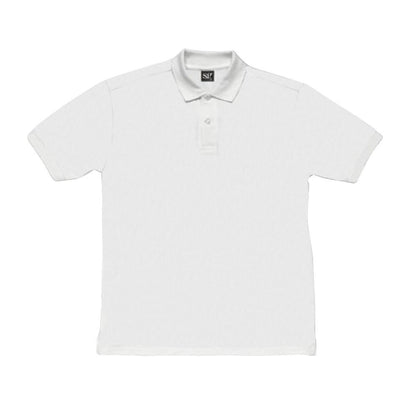 White - Front - SG Mens Ring-Spun Cotton Short Sleeve Polo Shirt