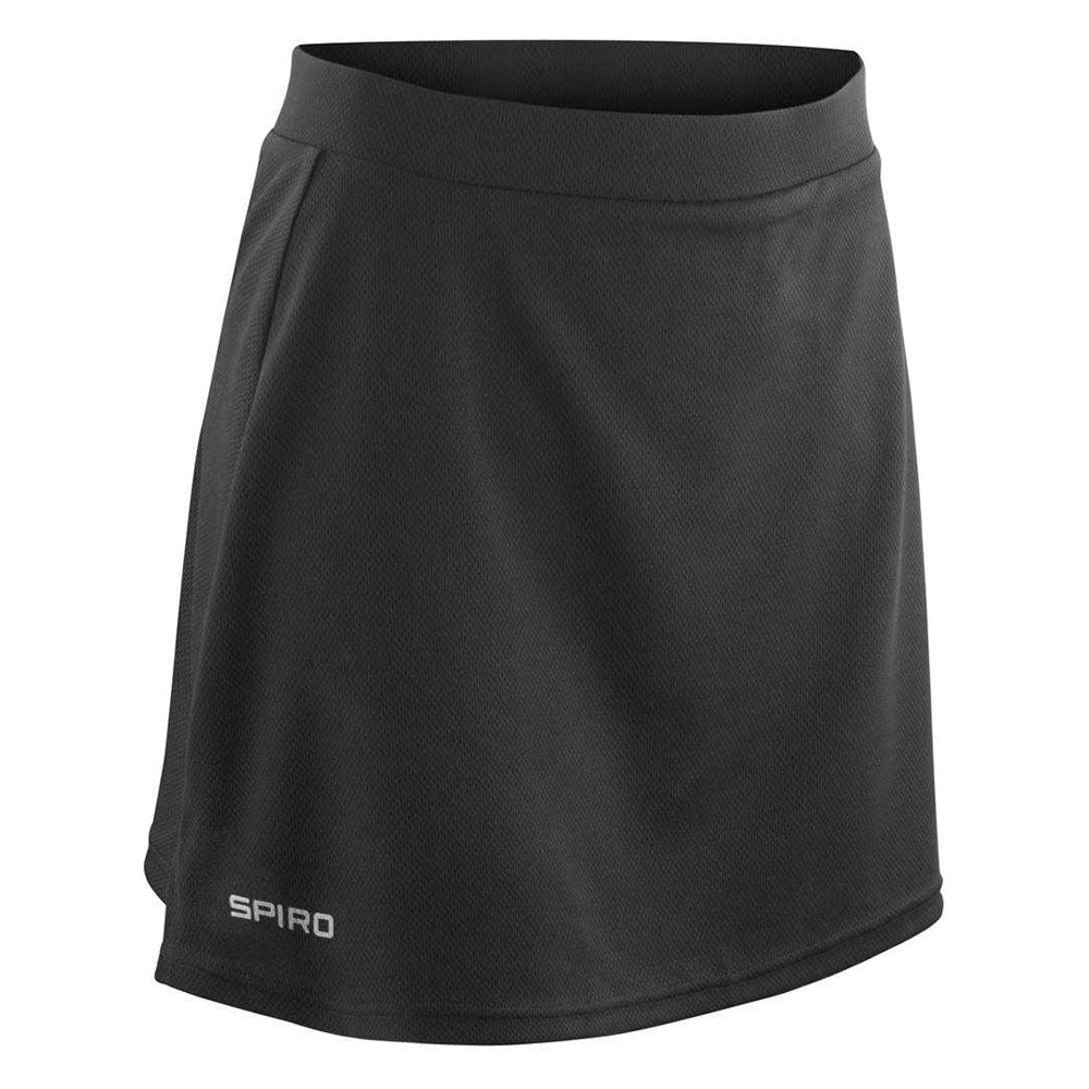Black - Front - Spiro Ladies-Womens Windproof Quick Dry Sports Skort