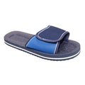 Navy-Blue - Front - FLOSO Mens Two Tone Touch Fastening Flip Flops