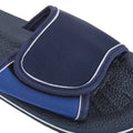 Navy-Blue - Back - FLOSO Mens Two Tone Touch Fastening Flip Flops