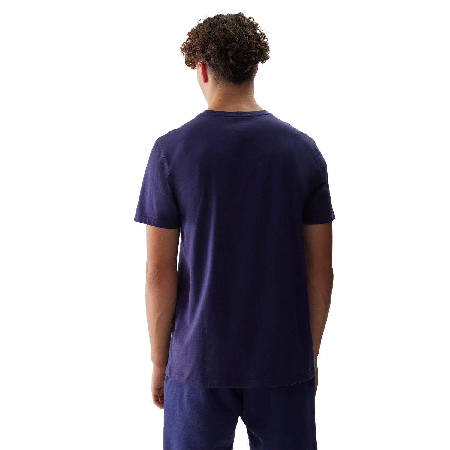 Navy - Back - 4F Mens Logo Regular T-Shirt