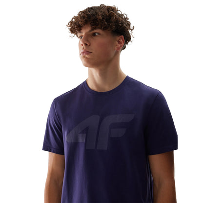Navy - Lifestyle - 4F Mens Logo Regular T-Shirt