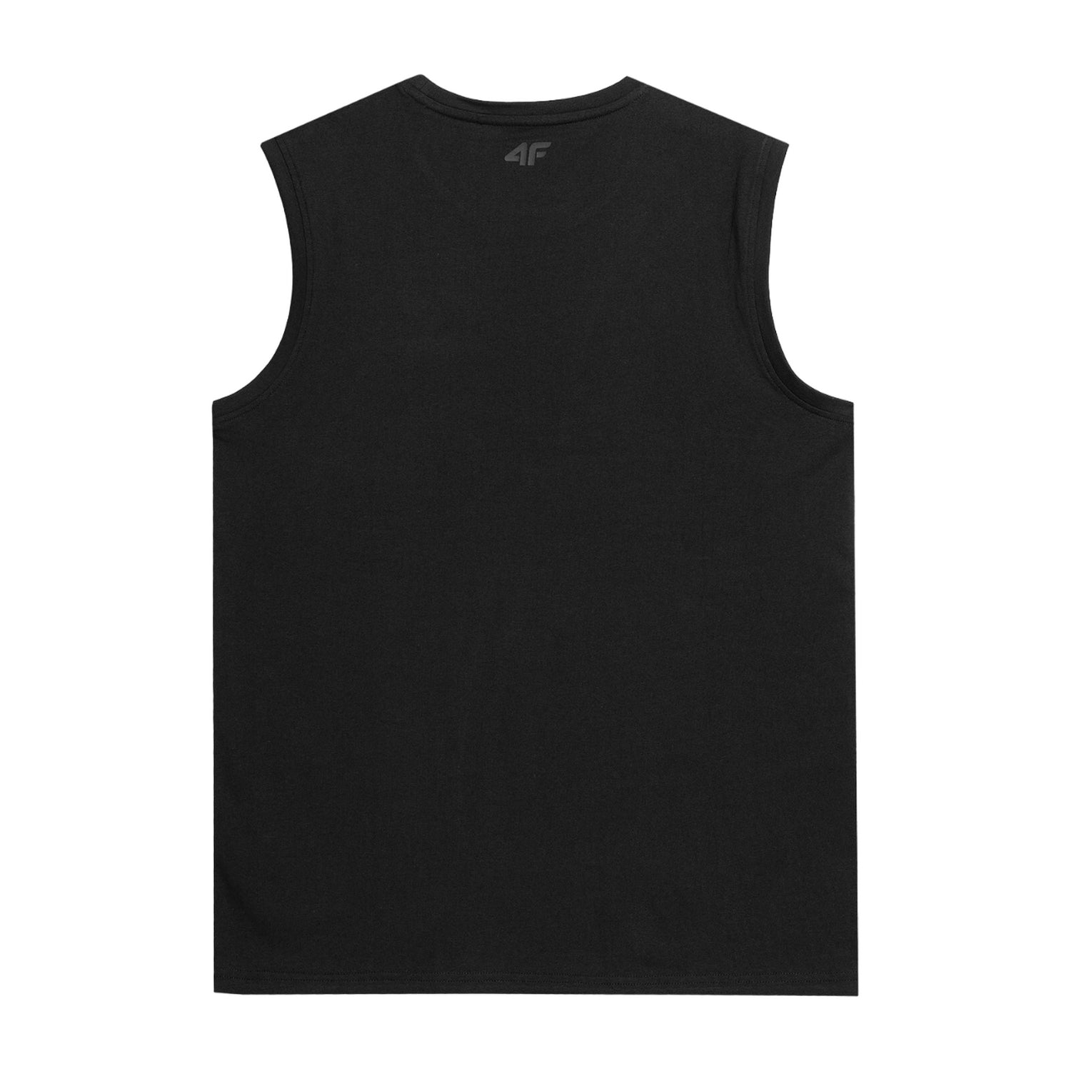 Deep Black - Back - 4F Mens Plain Regular Tank Top
