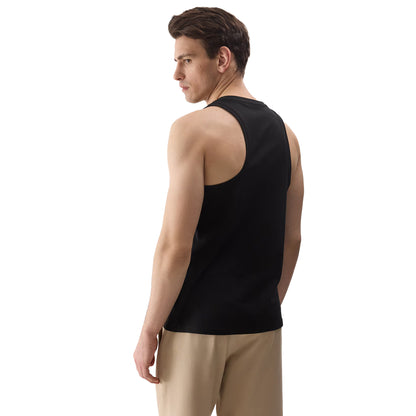 Deep Black - Lifestyle - 4F Mens Plain Regular Tank Top