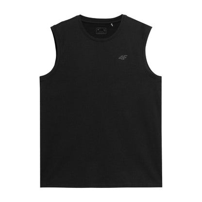 Deep Black - Front - 4F Mens Plain Regular Tank Top