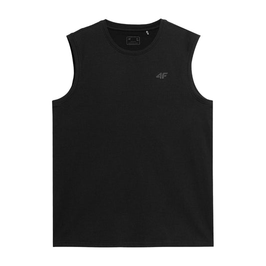 Deep Black - Front - 4F Mens Plain Regular Tank Top