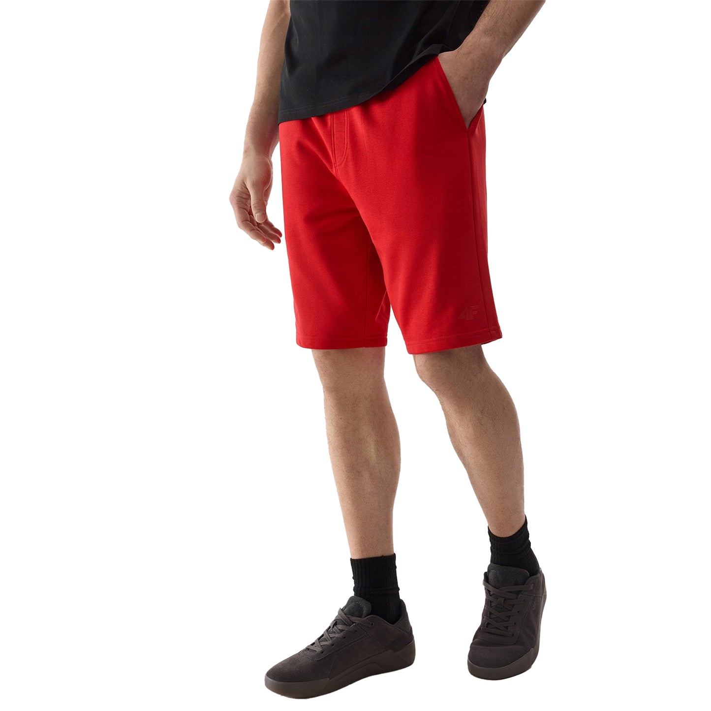 Dark Red - Side - 4F Mens Plain Shorts