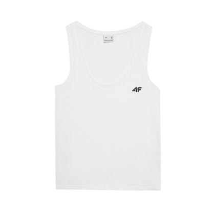 White - Front - 4F Womens-Ladies Plain Slim Tank Top