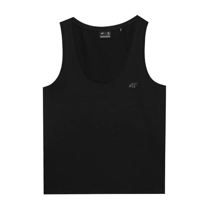 Deep Black - Front - 4F Womens-Ladies Plain Slim Tank Top