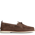 Brown - Close up - Sperry Mens Authentic Original Grain Leather Boat Shoes