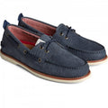 Navy - Front - Sperry Mens Authentic Original Grain Leather Boat Shoes