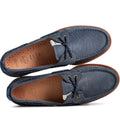 Navy - Side - Sperry Mens Authentic Original Grain Leather Boat Shoes