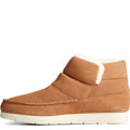 Tan - Pack Shot - Sperry Womens-Ladies Moc-Sider Bootie Suede Shoes