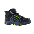 Black-Lime - Back - Hi-Tec Boys Blackout Mid Cut Walking Boots