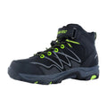 Black-Lime - Pack Shot - Hi-Tec Boys Blackout Mid Cut Walking Boots