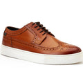 Tan - Front - Base London Mens Mickey Leather Brogues