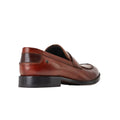 Tan - Back - Base London Mens Danbury Penny Burnished Leather Loafers