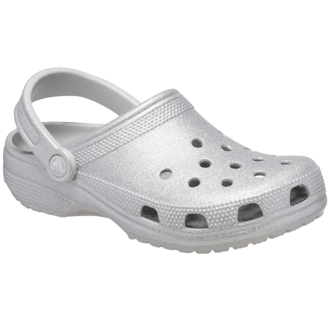 Silver - Front - Crocs Childrens-Kids Classic Glitter Clogs
