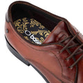 Tan - Close up - Base London Mens Bertie Leather Derby Shoes