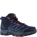 Navy-Magenta - Front - Hi-Tec Girls Blackout Mid Cut Walking Boots