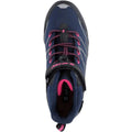 Navy-Magenta - Back - Hi-Tec Girls Blackout Mid Cut Walking Boots