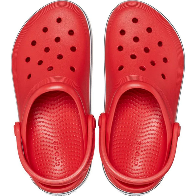 Flame Orange - Side - Crocs Childrens-Kids Crocband Clogs