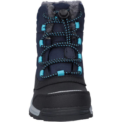 Blue Nights-Black-Peacock Blue - Pack Shot - Hi-Tec Childrens-Kids Leo Snow Boots