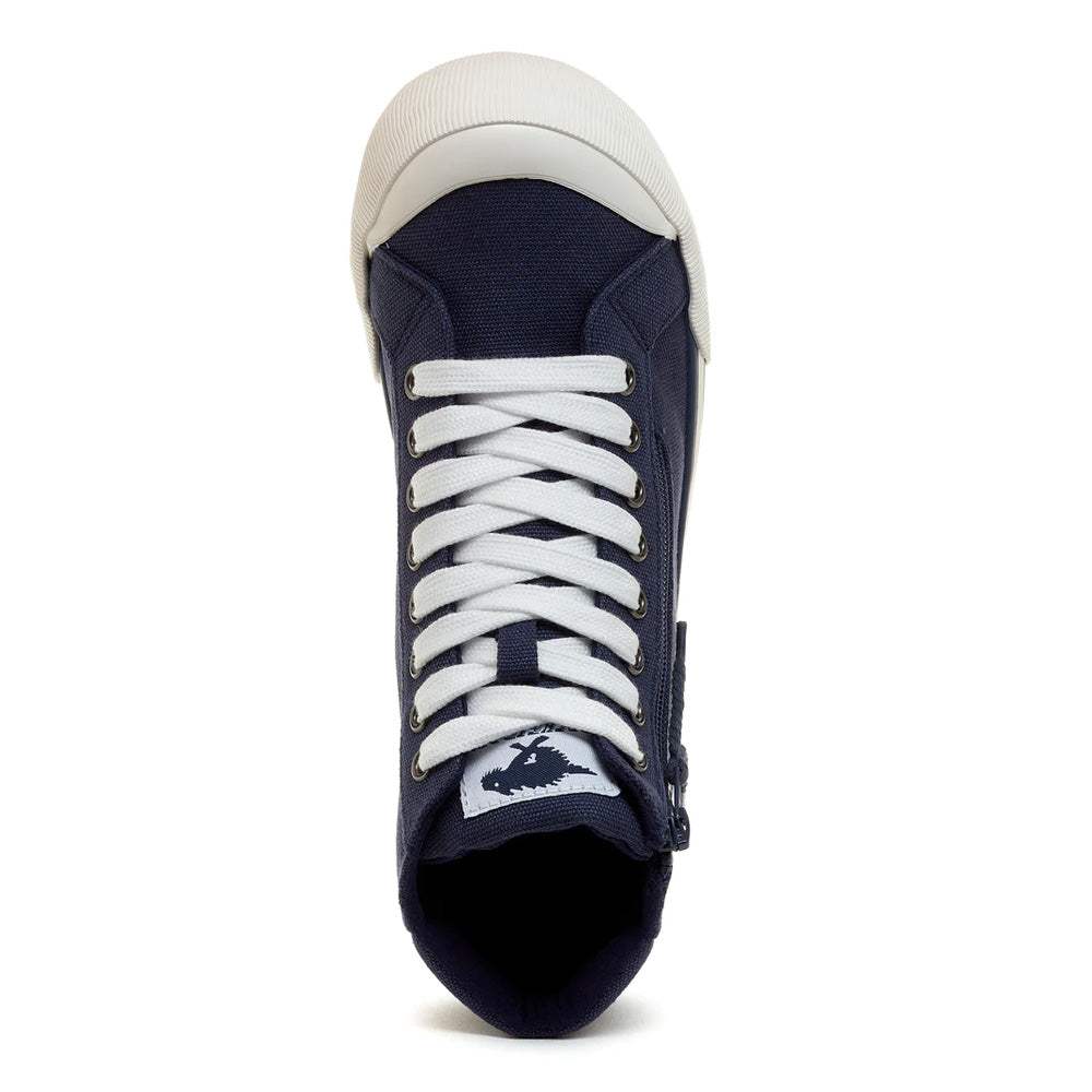 Navy - Side - Rocket Dog Womens-Ladies Jazzin Hi Trainers