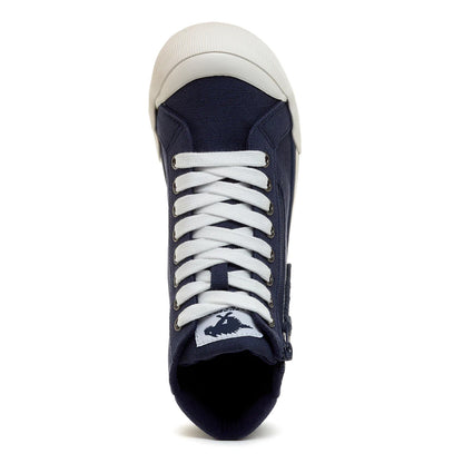 Navy - Side - Rocket Dog Womens-Ladies Jazzin Hi Trainers