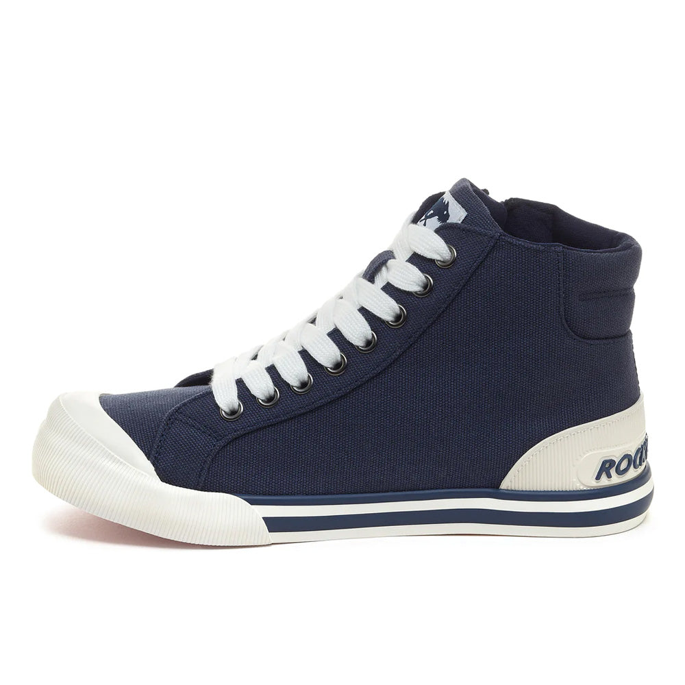 Navy - Pack Shot - Rocket Dog Womens-Ladies Jazzin Hi Trainers