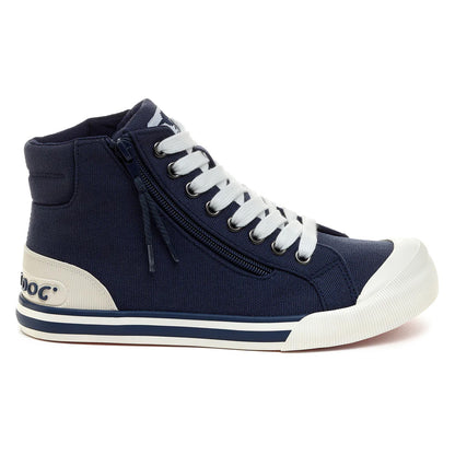 Navy - Close up - Rocket Dog Womens-Ladies Jazzin Hi Trainers