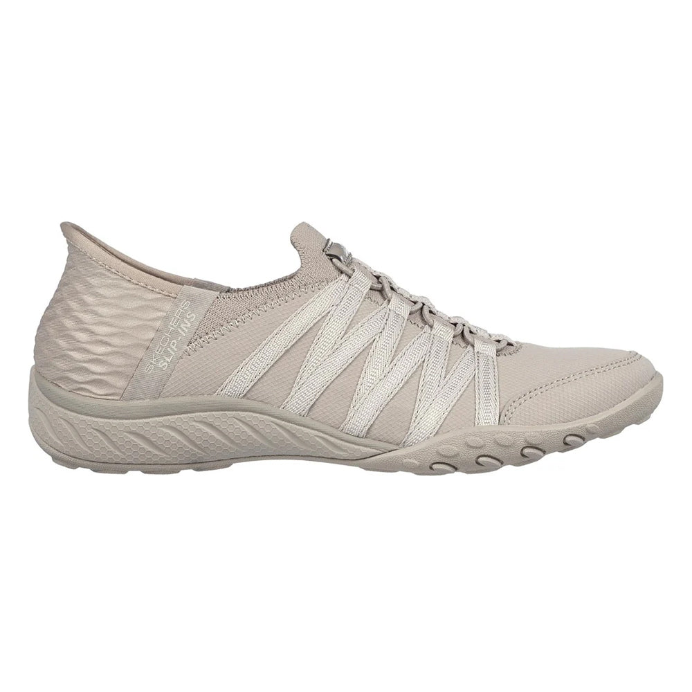 Taupe - Back - Skechers Womens-Ladies Roll With Me Trainers