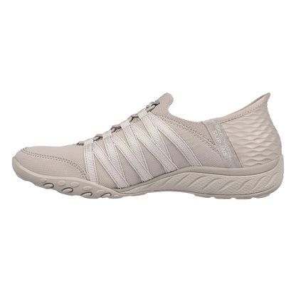 Taupe - Side - Skechers Womens-Ladies Roll With Me Trainers
