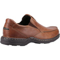 Brown - Back - Hush Puppies Mens Ronnie Leather Loafers
