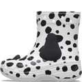 White-Black - Pack Shot - Crocs Childrens-Kids Classic Dalmatian Print Boots