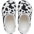 White-Black - Close up - Crocs Childrens-Kids Classic Dalmatian Print Boots