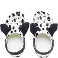 White-Black - Close up - Crocs Childrens-Kids Classic Dalmatian Clogs